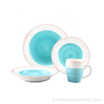 Dinnerware per piastra in ceramica colorata a mano personalizzata